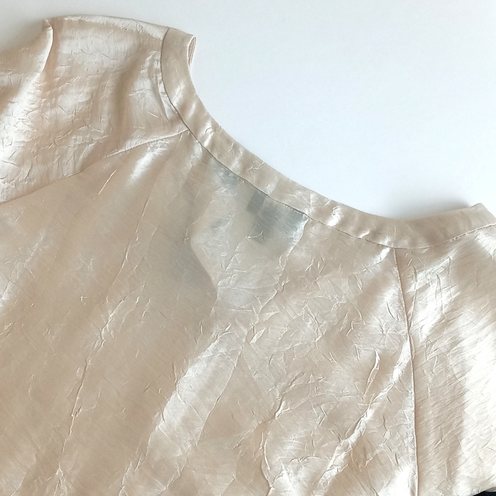 Talbots Elegant Women’s Cream Silk Nylon 3/4 Sleeve Women’s Blouse MP - Picture 4 of 13